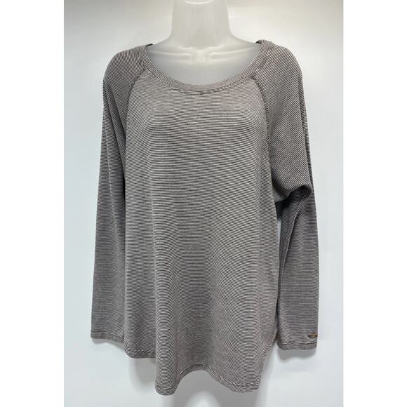 Tommy Hilfiger Sport Oversized Long Sleeve Gray Stripe Size Small - Picture 1 of 8